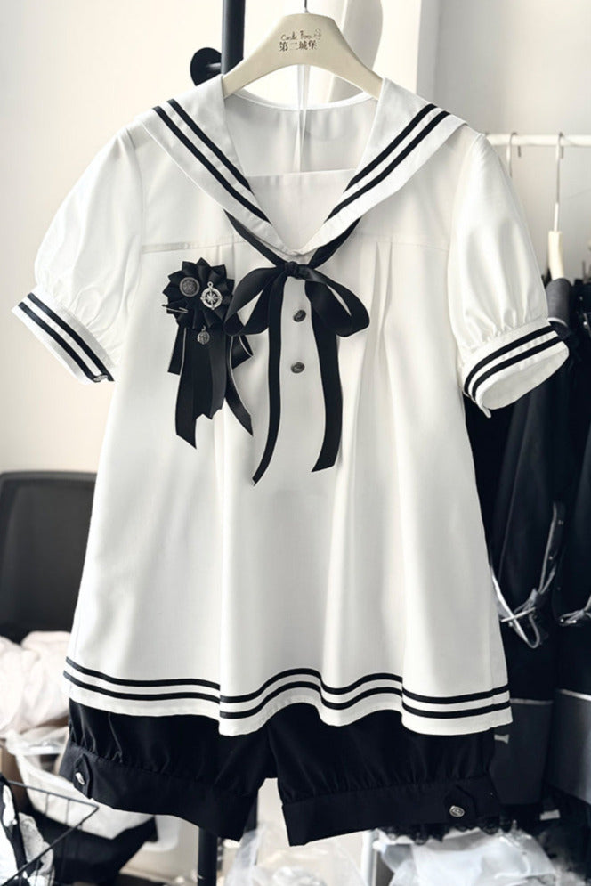 White Black Gothic Sailor Setup