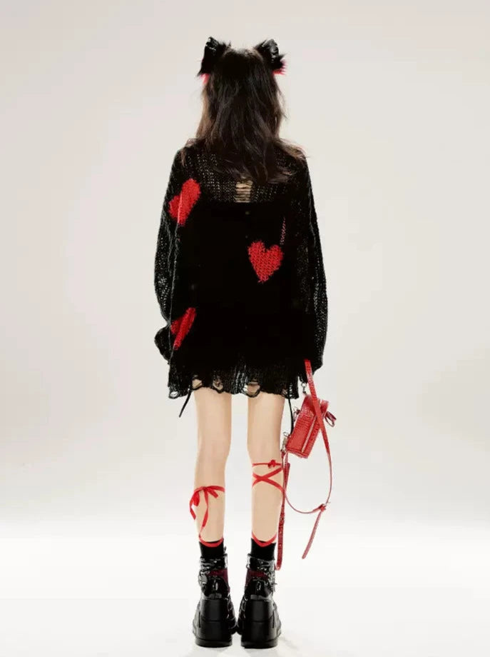 Black Contrast Loose Sunscreen Knit