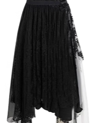 Flower Irregular Long Gauze Skirt