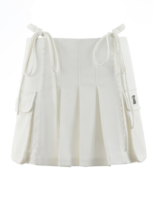 ストラップビッグポケットプリーツスカート