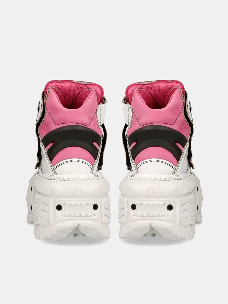 Street punk high-top platform sneakers