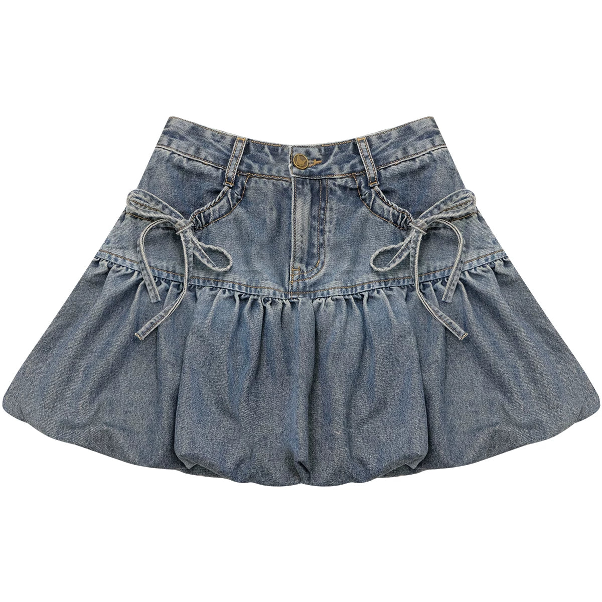 Sweet Bubble Denim Skirt