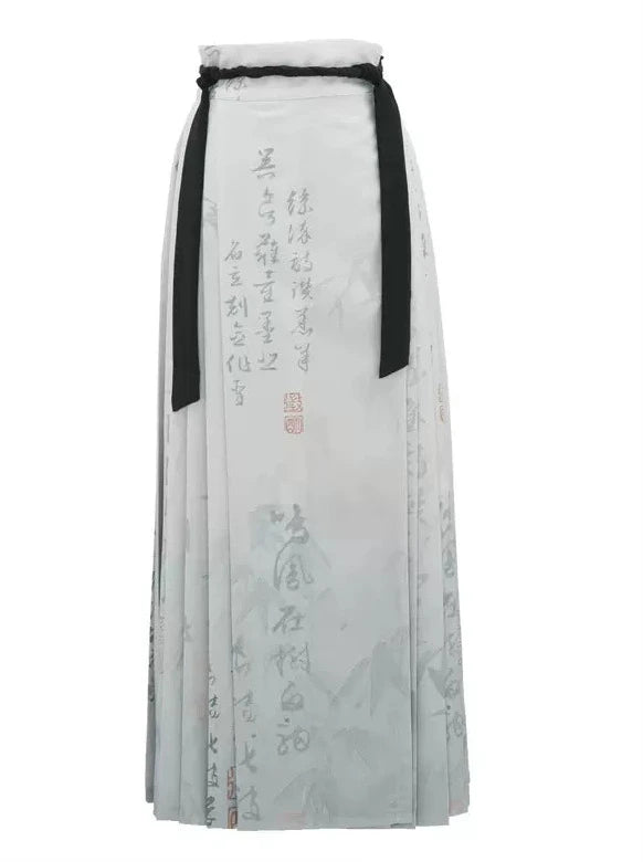 Tribù Sennu elemento originale Han faccia di cavallo gonna stile inchiostro vestito stile cinese nuovo stile cinese gonna a vita alta gonna lunga