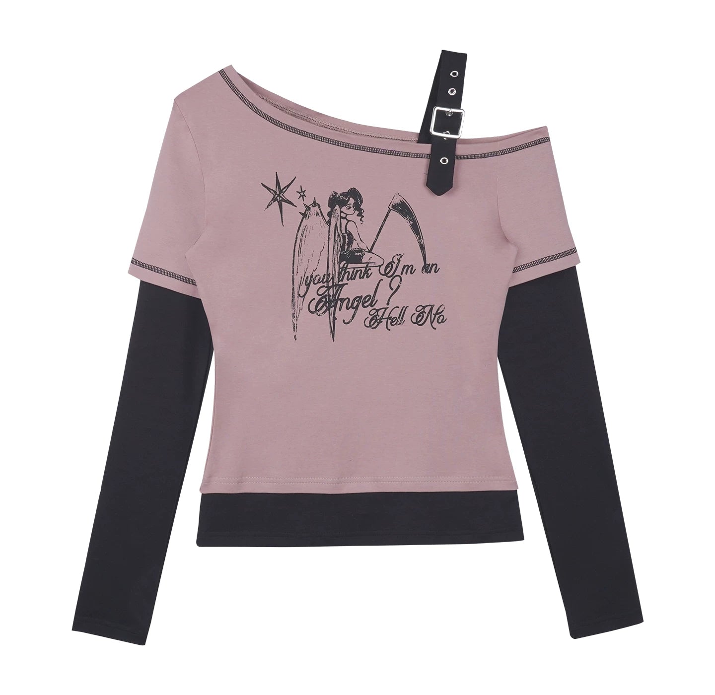 Süßes Himbeer-Oberteil mit schulterfreiem Design