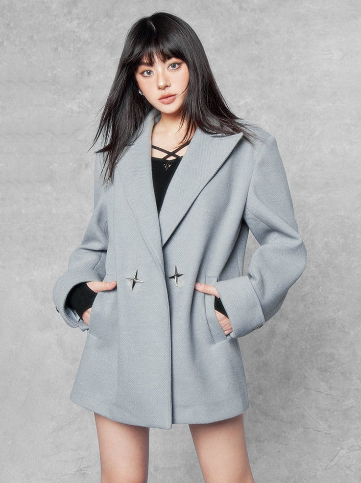 Ice blue hot sale wool coat