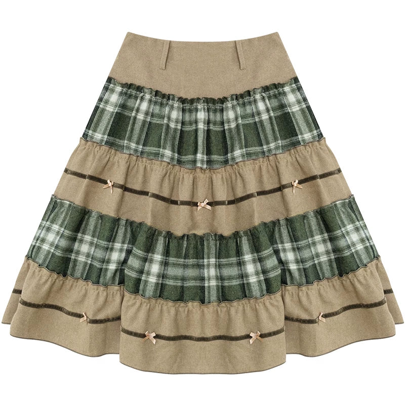 Retro Girly Plaid Skirt