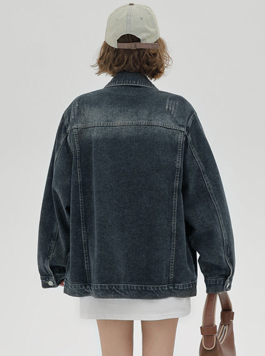 アメリカンレトロルーズウォッシュノスタルジックデニムジャケット