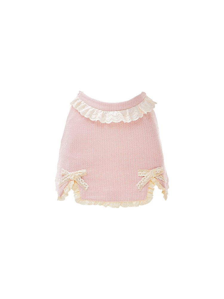 Ruffle Vest + Top + Slit Ribbon Skirt