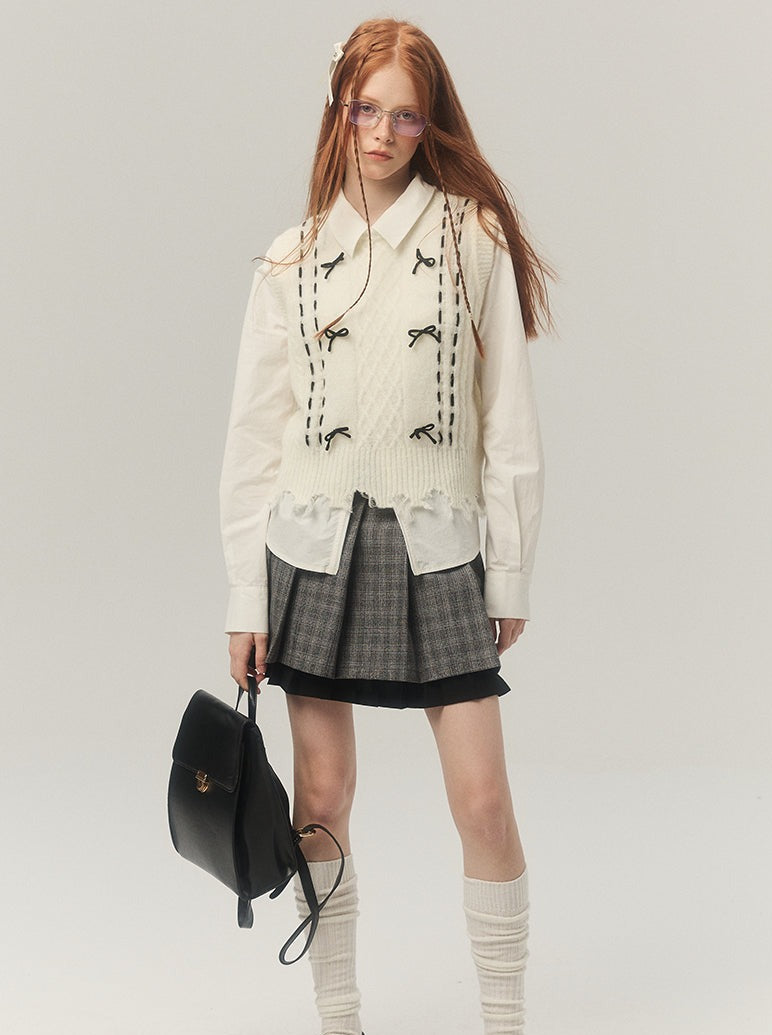 モヘアリボンニットベスト