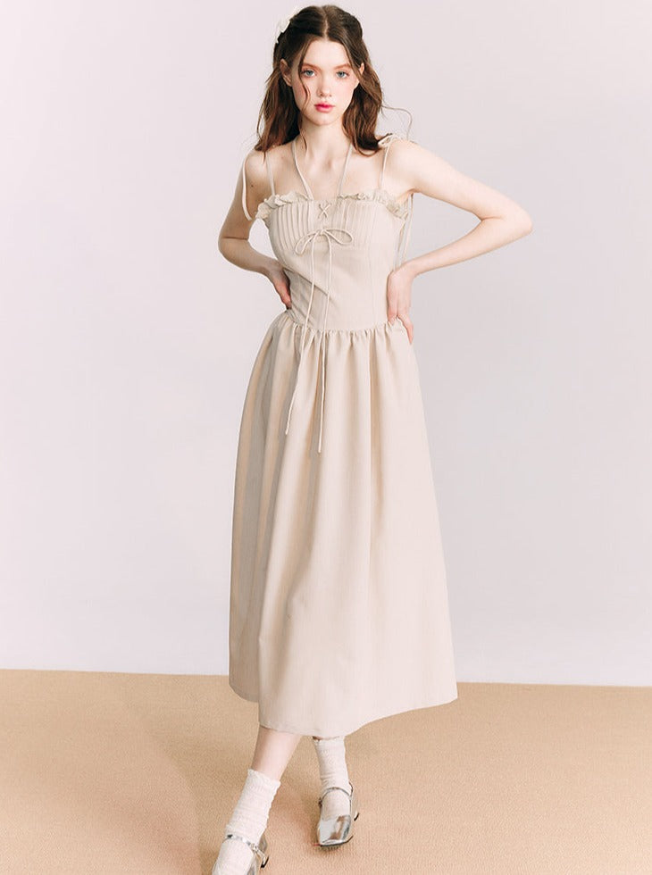 Free people glimmer lilah cotton pleated strapless midi dress