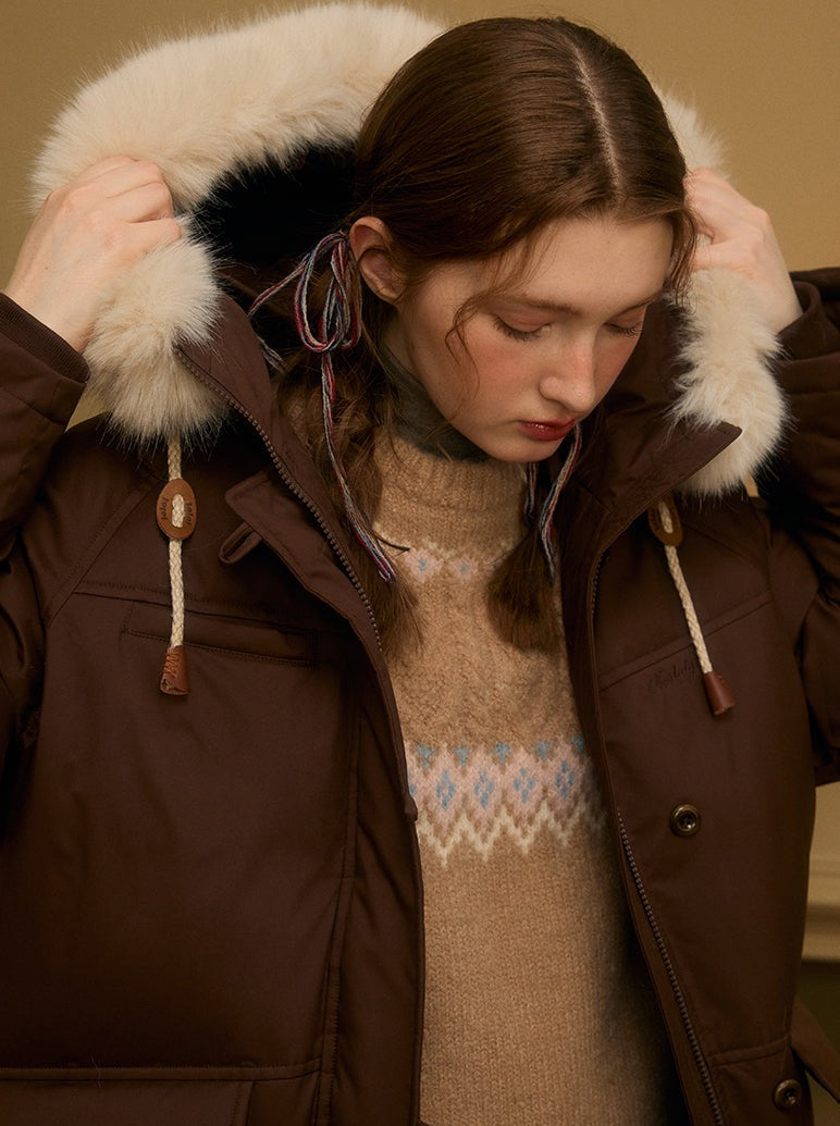 ボリューミーファーミドルダウンコート