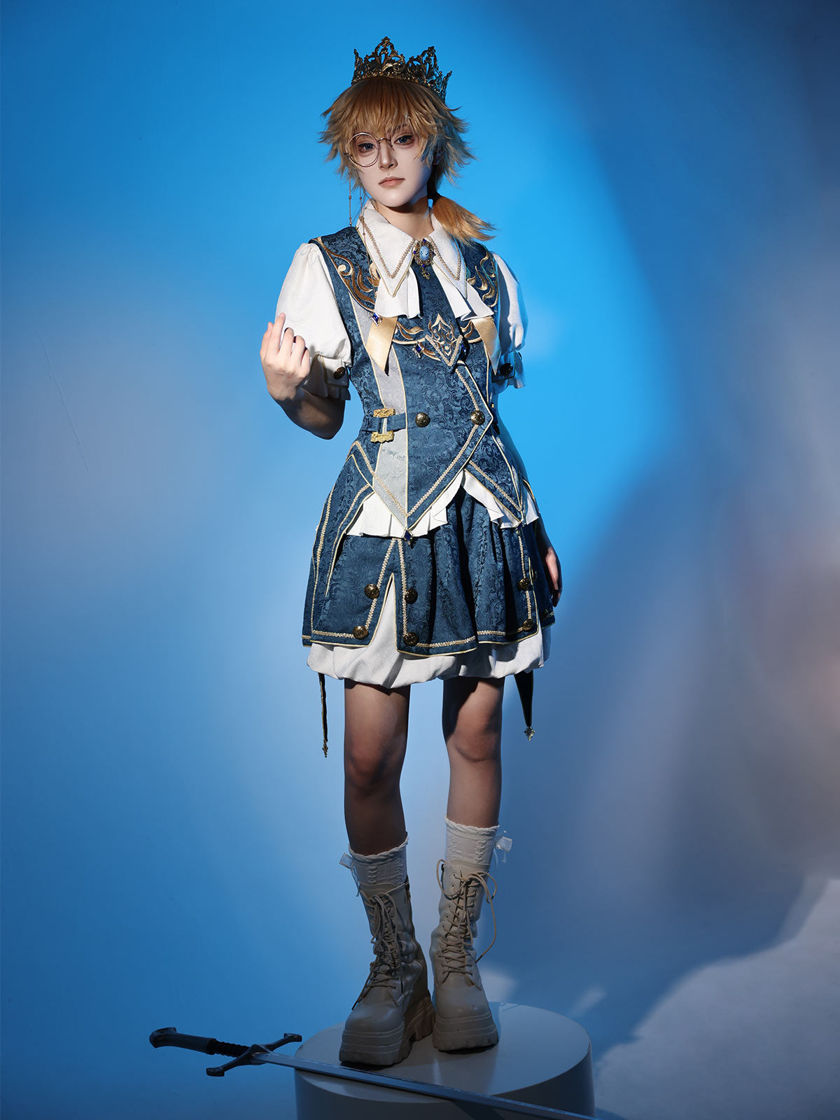 フォーエバーアイランドプリンスロリータトップス+バルーンパンツ+ベスト