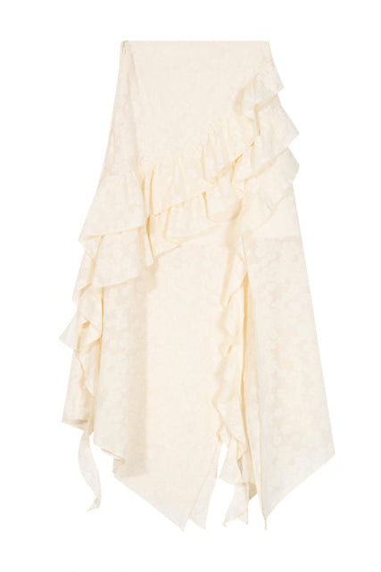 Sweet Frilled Sheer Top + Frilled Long Skirt