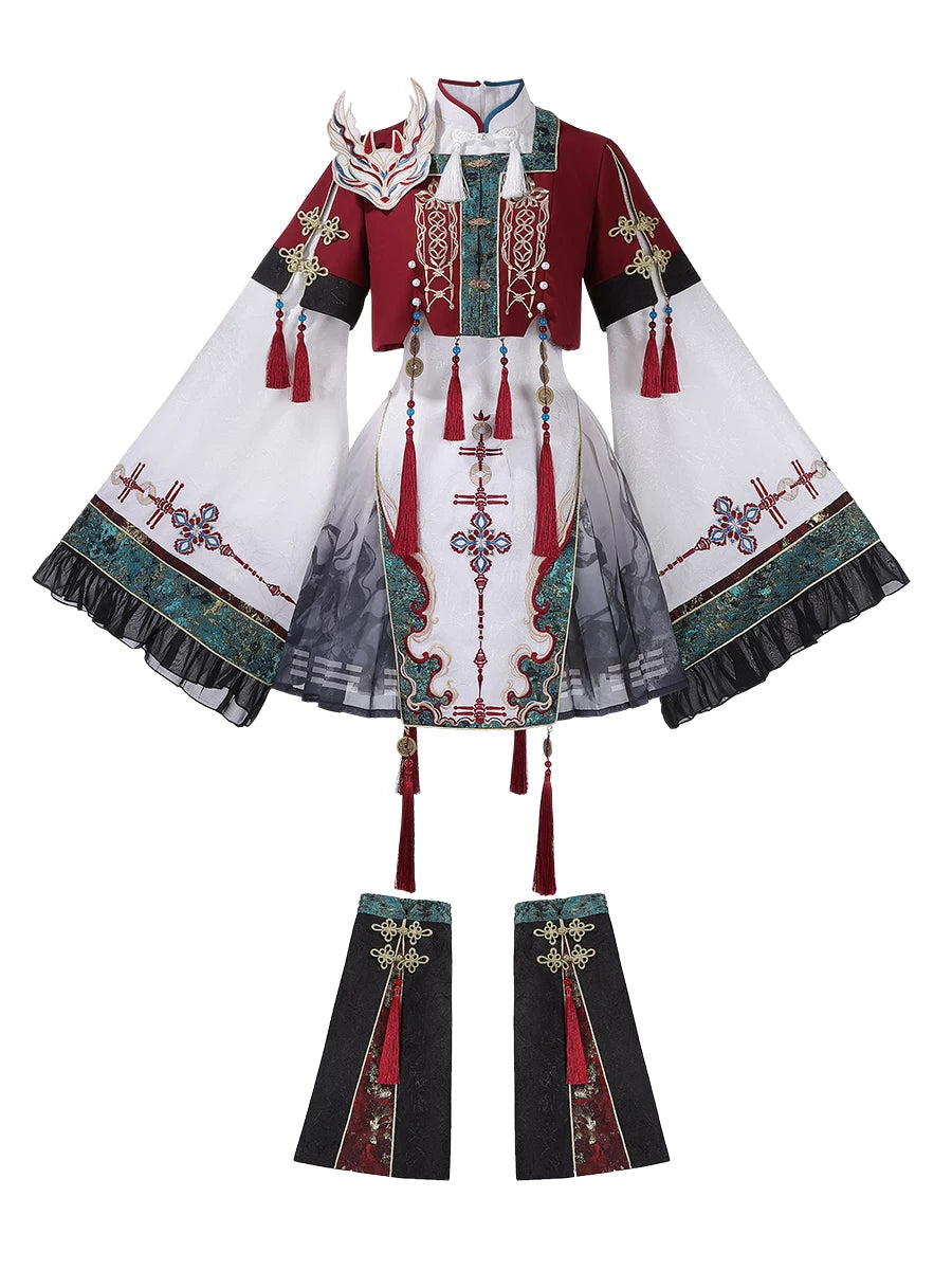 Robe Lolita Cyber Chine Fantaisie + Haut + Vêtement d'extérieur + Jupe + Guêtres