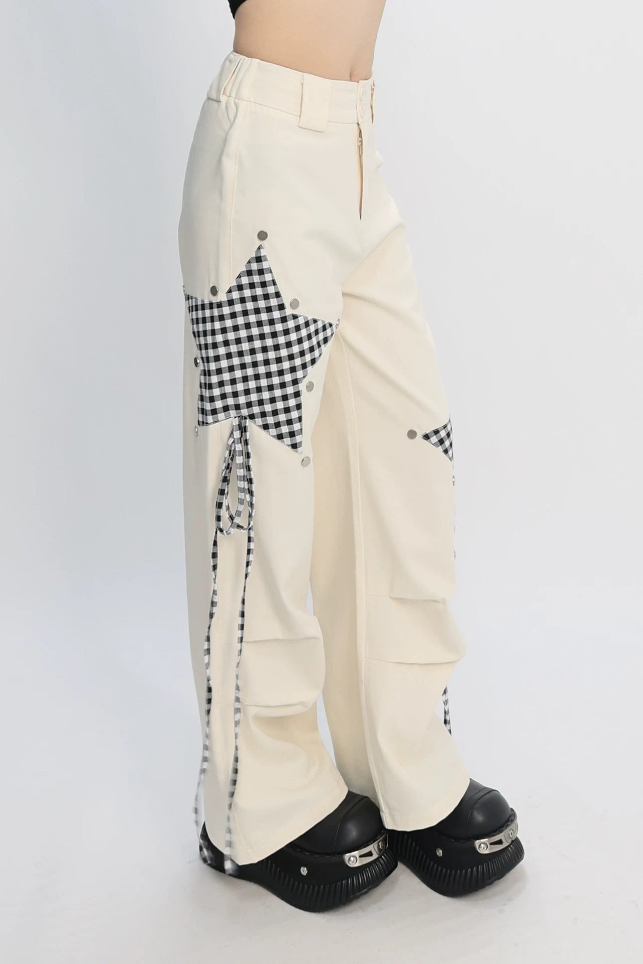 Pantaloni a gamba larga Star Y2K