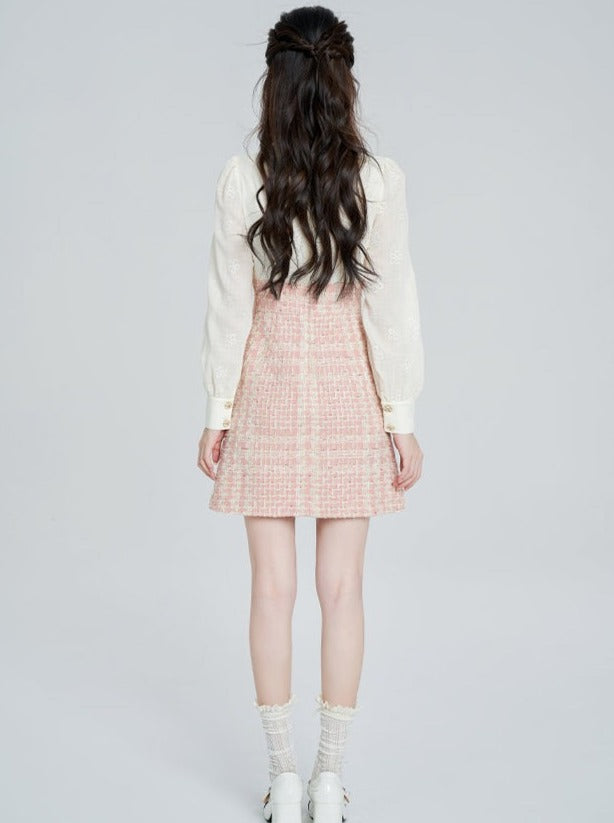 Babydoll Style Color Tweed Dress