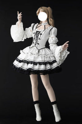 ゴシックウィッチロリータドレスセットアップフルセット