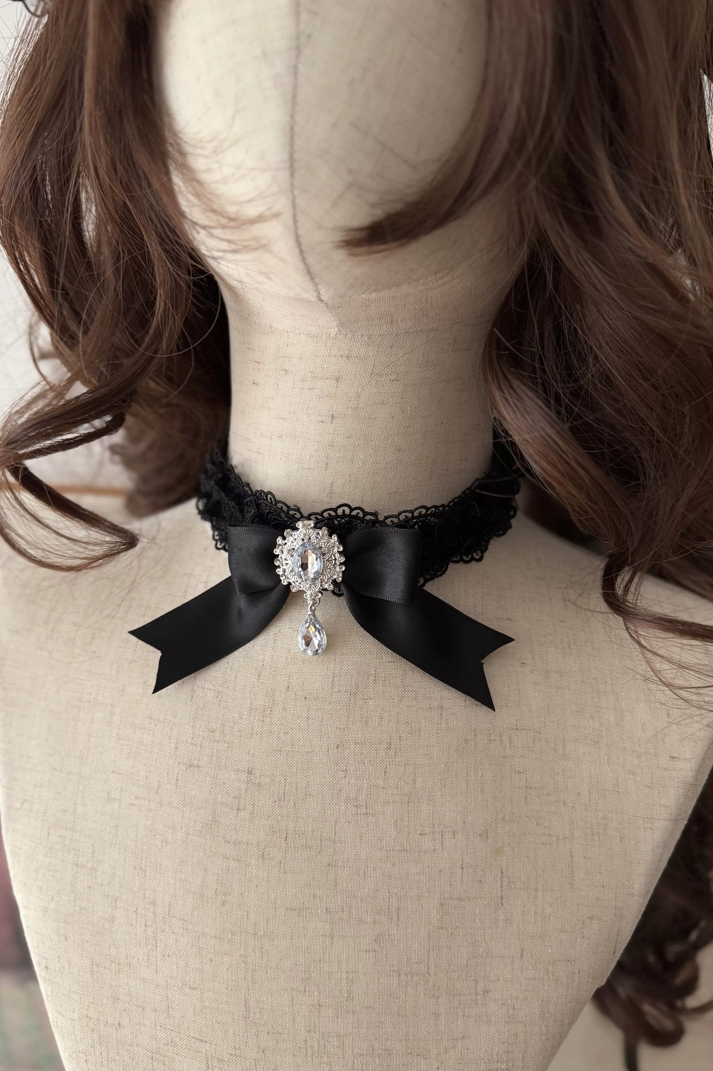 Sugar Chic Floral Lolita Dress + Necklace + Ribbon