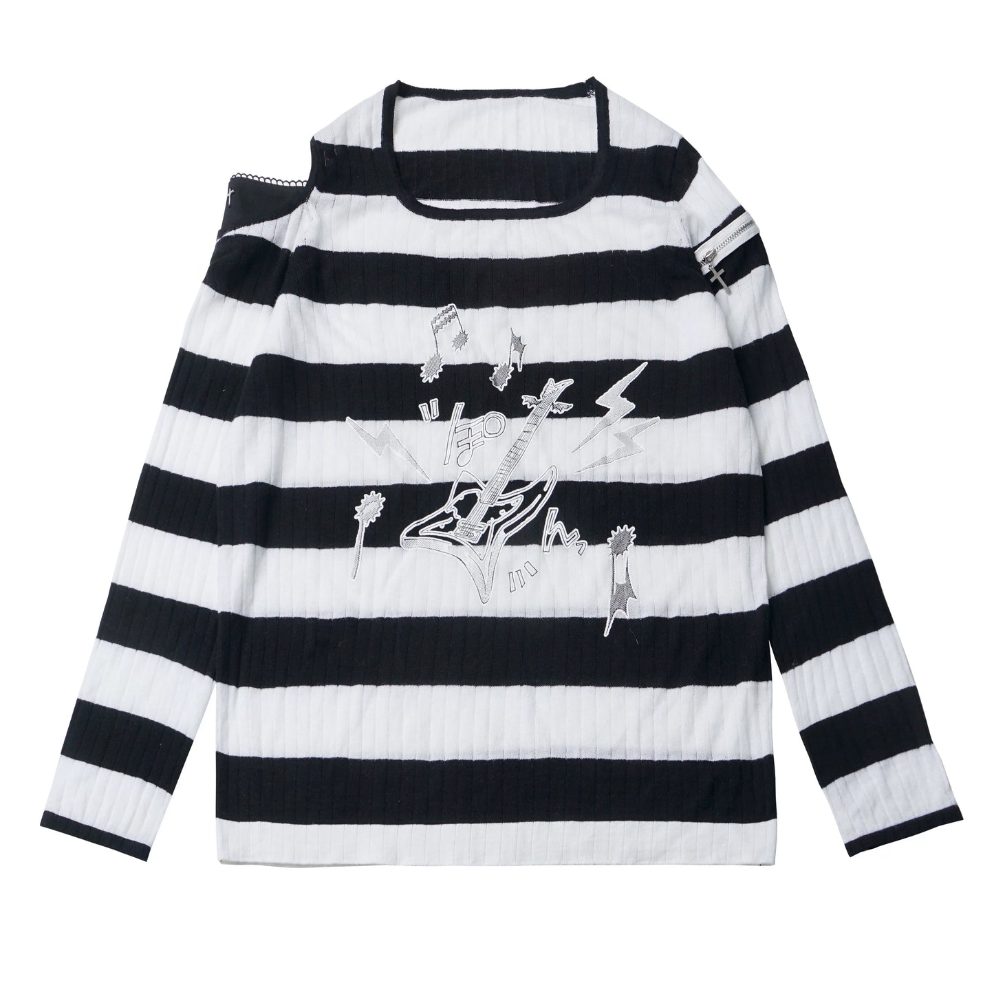 Top in maglia a righe stile subcultura