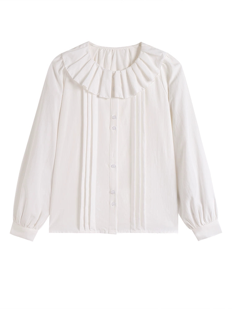 Chic puff sleeve doll collar blouse