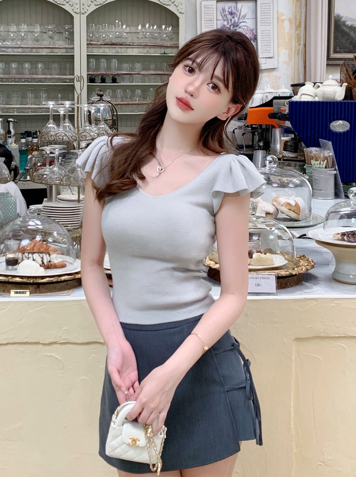 Slit Tie Ribbon Skirt