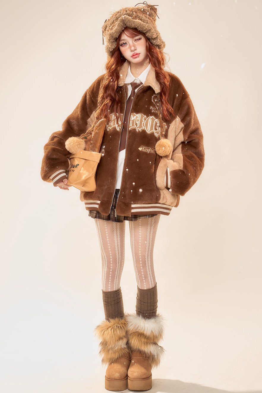 バターラテパデッドラムウールコート