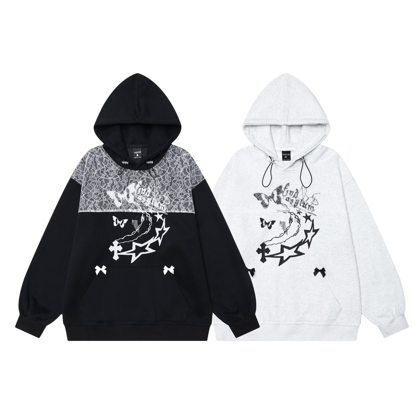 Loos -fit butterfly lace hoody