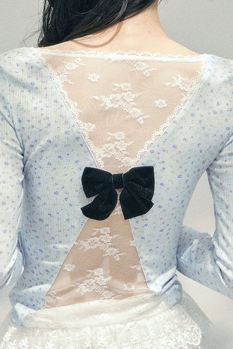 Ruecken-Spitzen-Schleifen Garten-Top