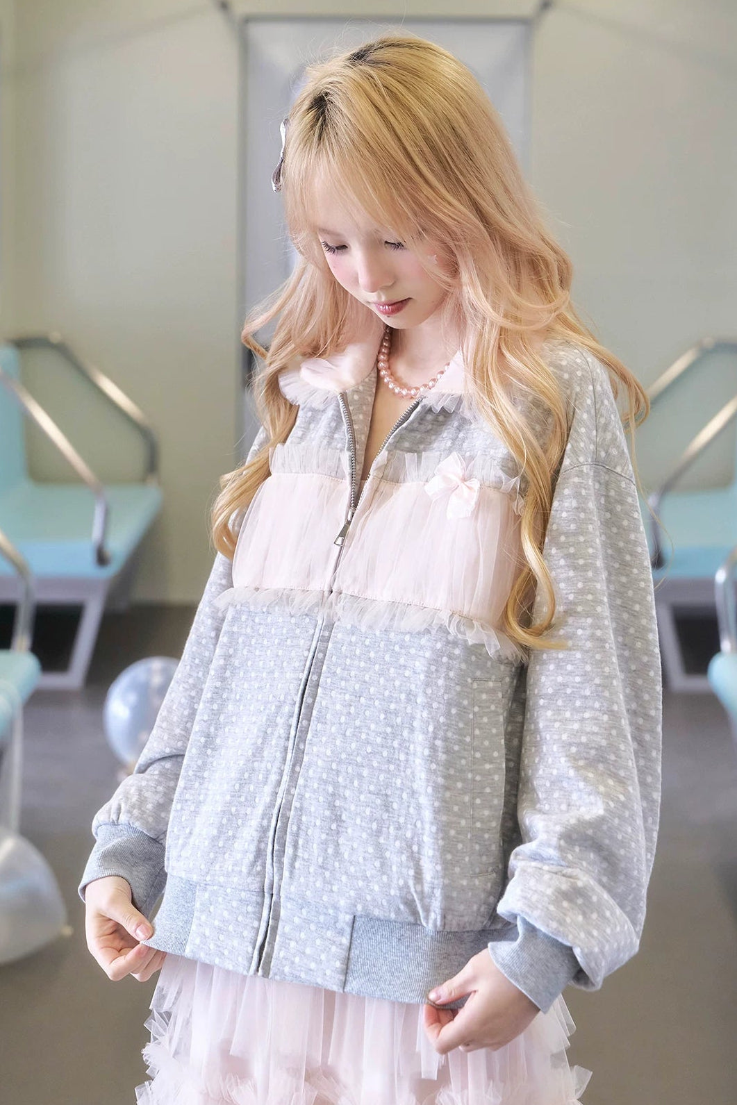 ポルカドットレースジャケット