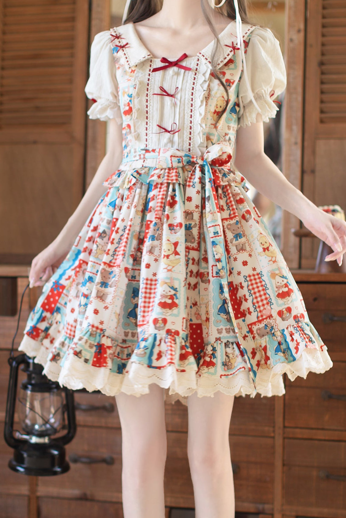 予約商品】レトロポップドールパッチワークワンピース – Belchic