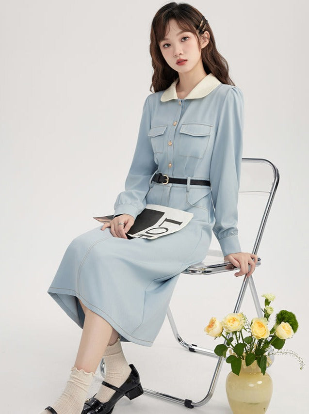 法式复古学院连衣裙