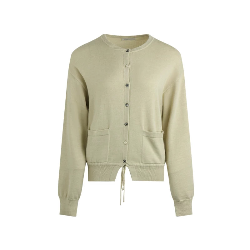 Cardigan in maglia con coulisse