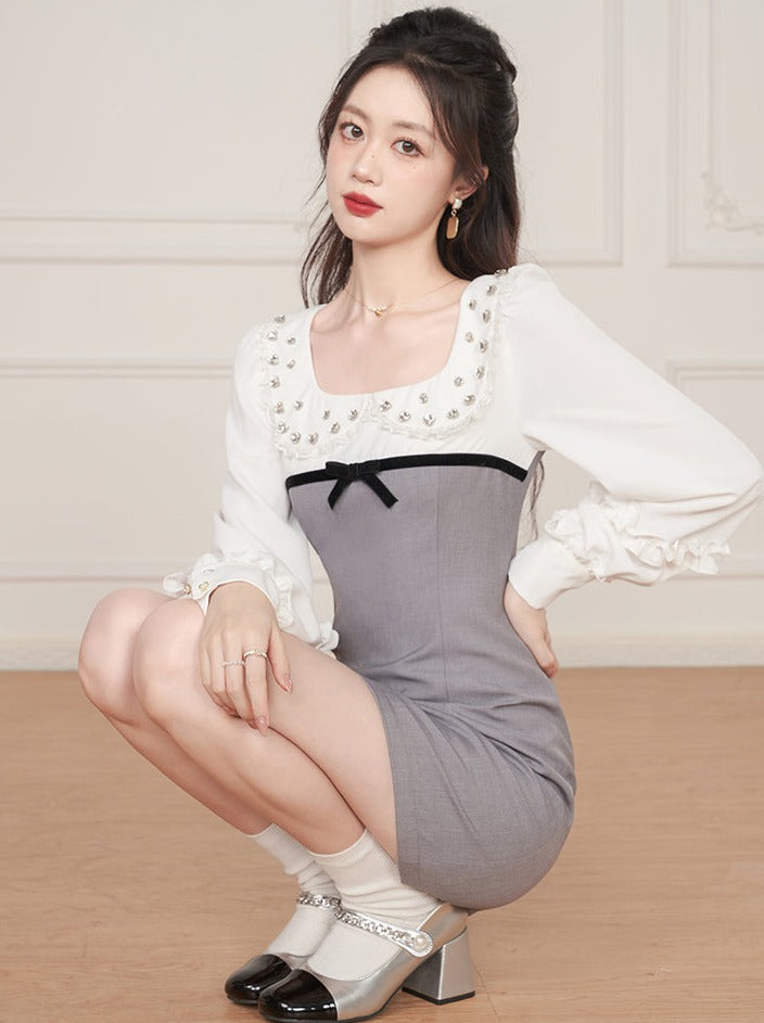 ダイヤモンドドールカラーリボンワンピース