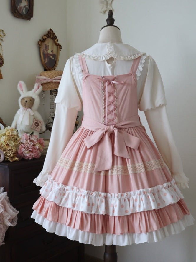 全场甜美牛奶糖洛丽塔裙原创设计奶牛洛丽塔连衣裙高腰吊带裙