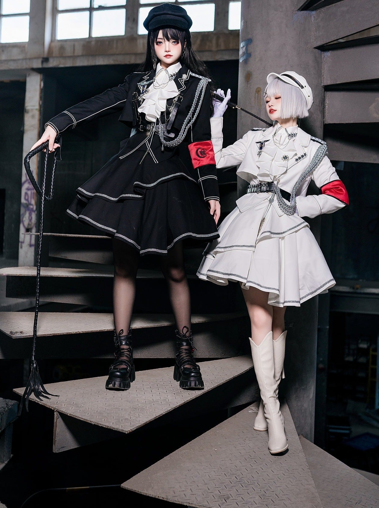 【軍服】ダークアーミーマント+シャツ+アシメスカート