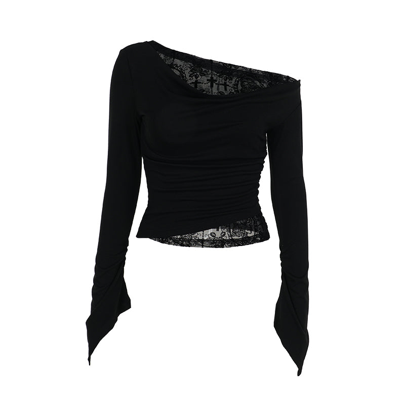 Gothic Black Y2K Long-Sleeved T-Shirt
