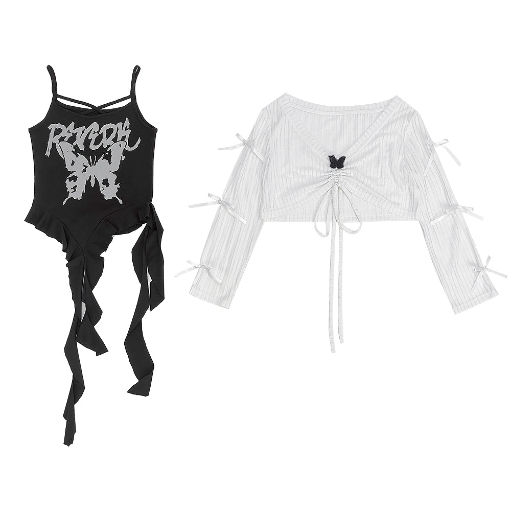 キャットウィッシュトップス+キャミソール