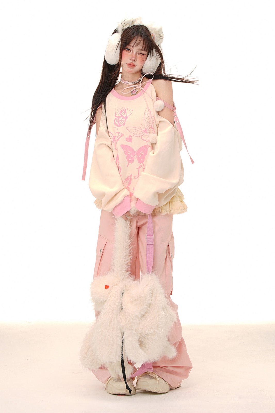 ガーデンパーティーオフショルダースウェットシャツ