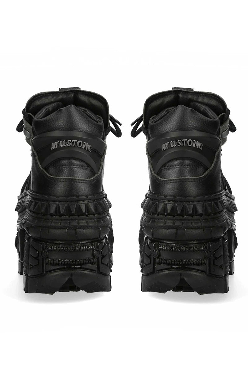 Y2K dark mode design thick bottom sneakers