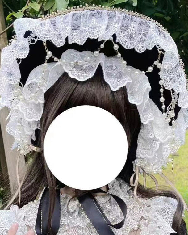 ゴシックドールレースドレス+ボンネット