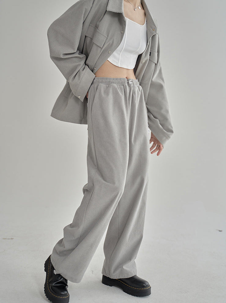 ワッフルスウェットルーズパンツ