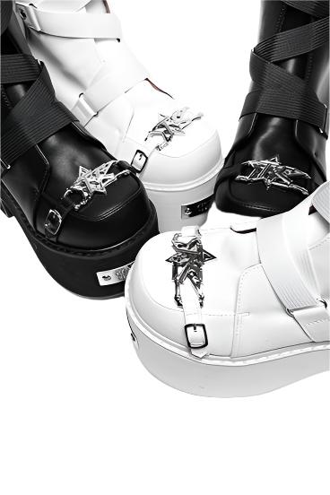 Devil Angel Punk Style Strappy Platform Boots