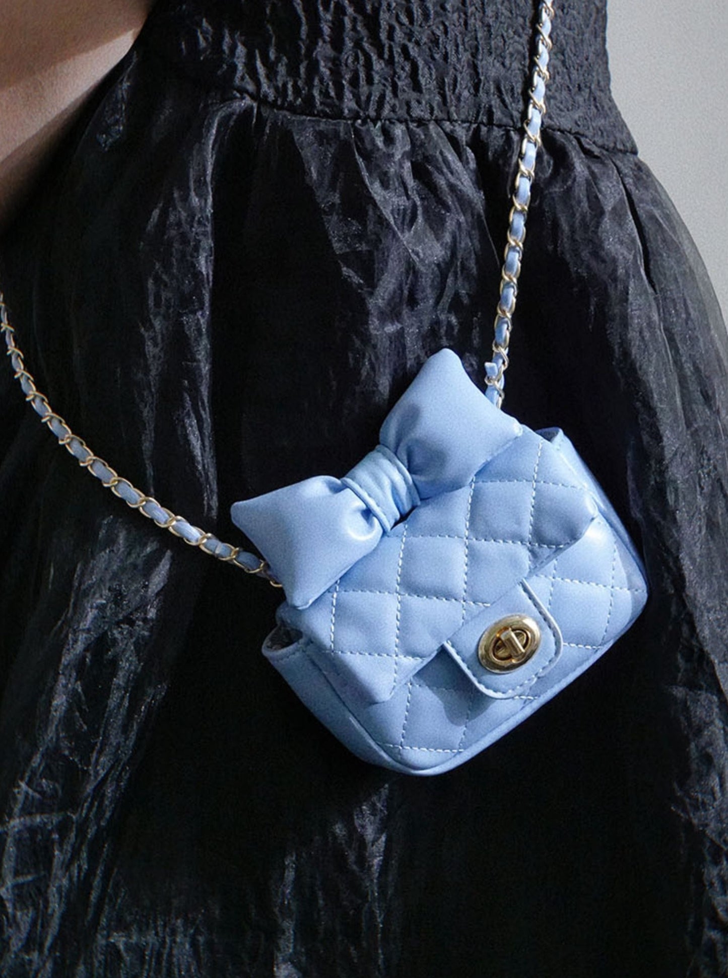 キルティングビッグリボンチェーンバッグ