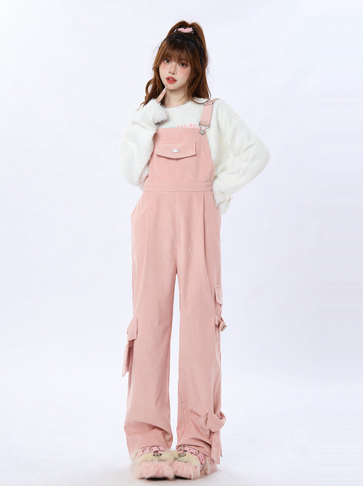 Ribbon Corduroy Overalls