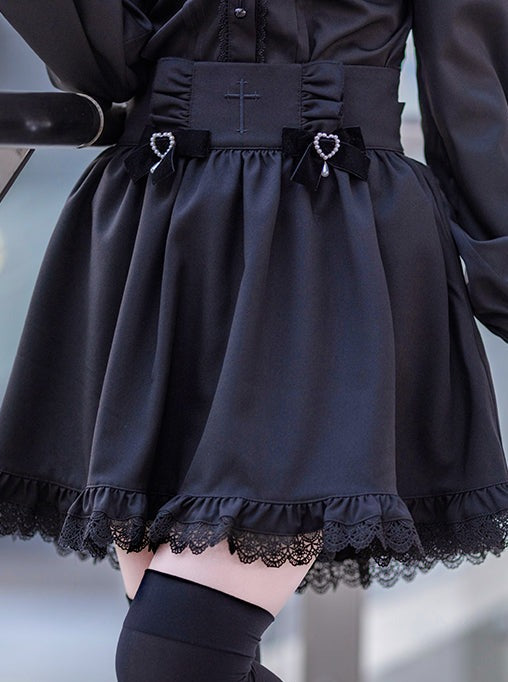 地雷クロスカラーシャツ+ショートスカート