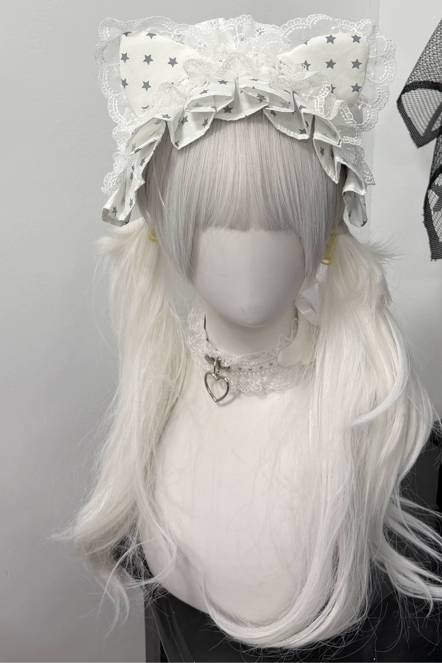 貓咪波點蕾絲髮帶