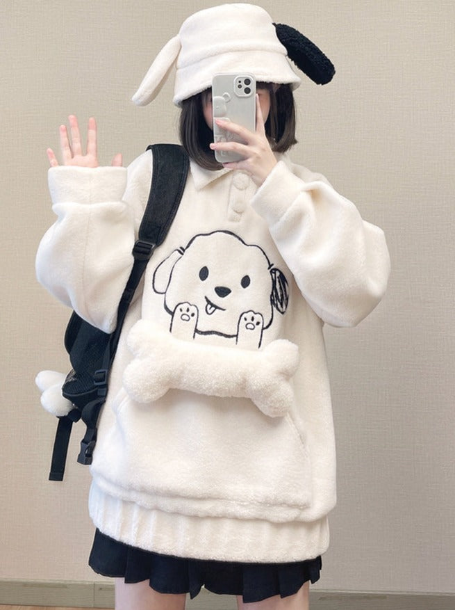 チャコールマシュマロドッグポロボアトップス