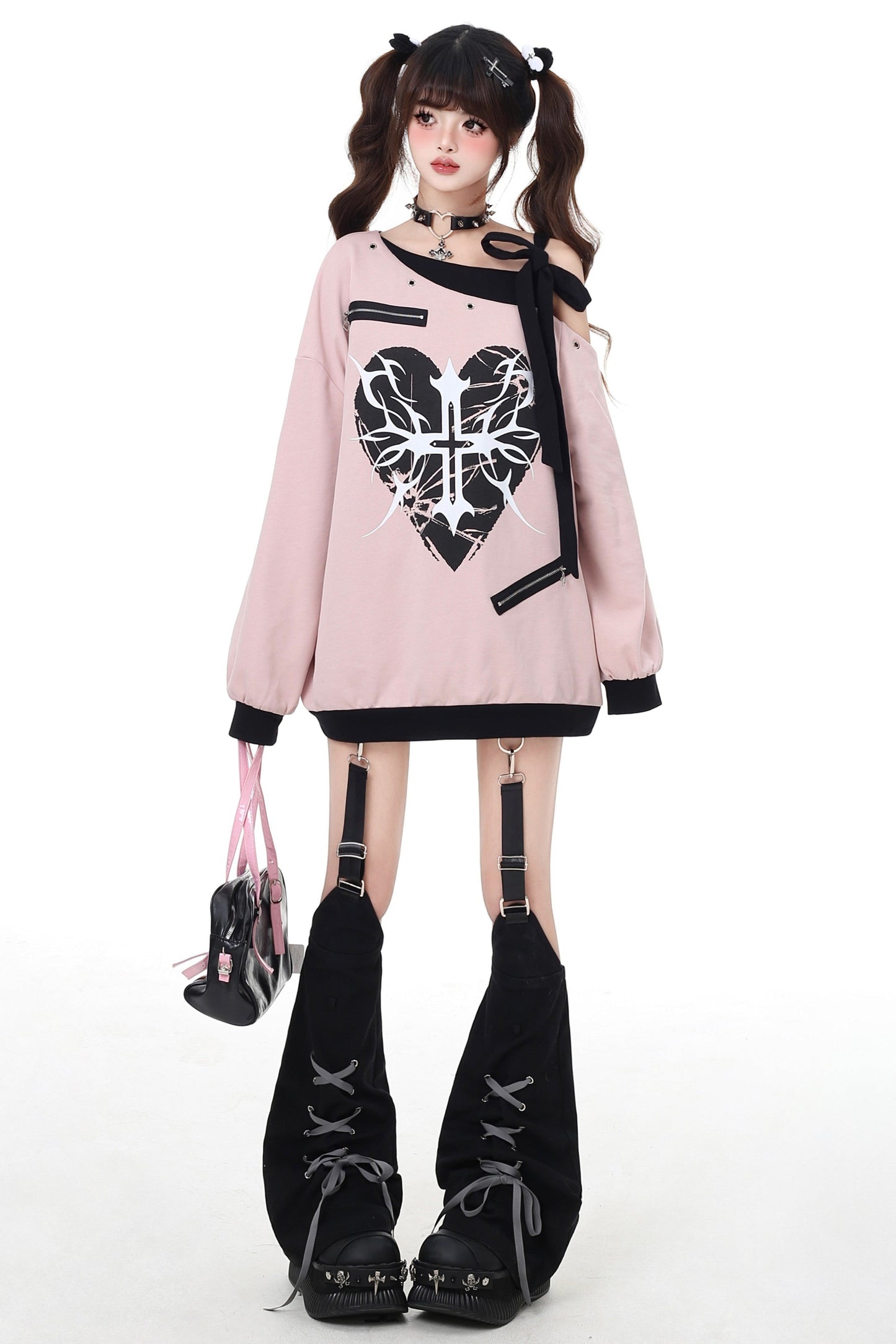 クロス地雷ショートパンツ+レッグウォーマー