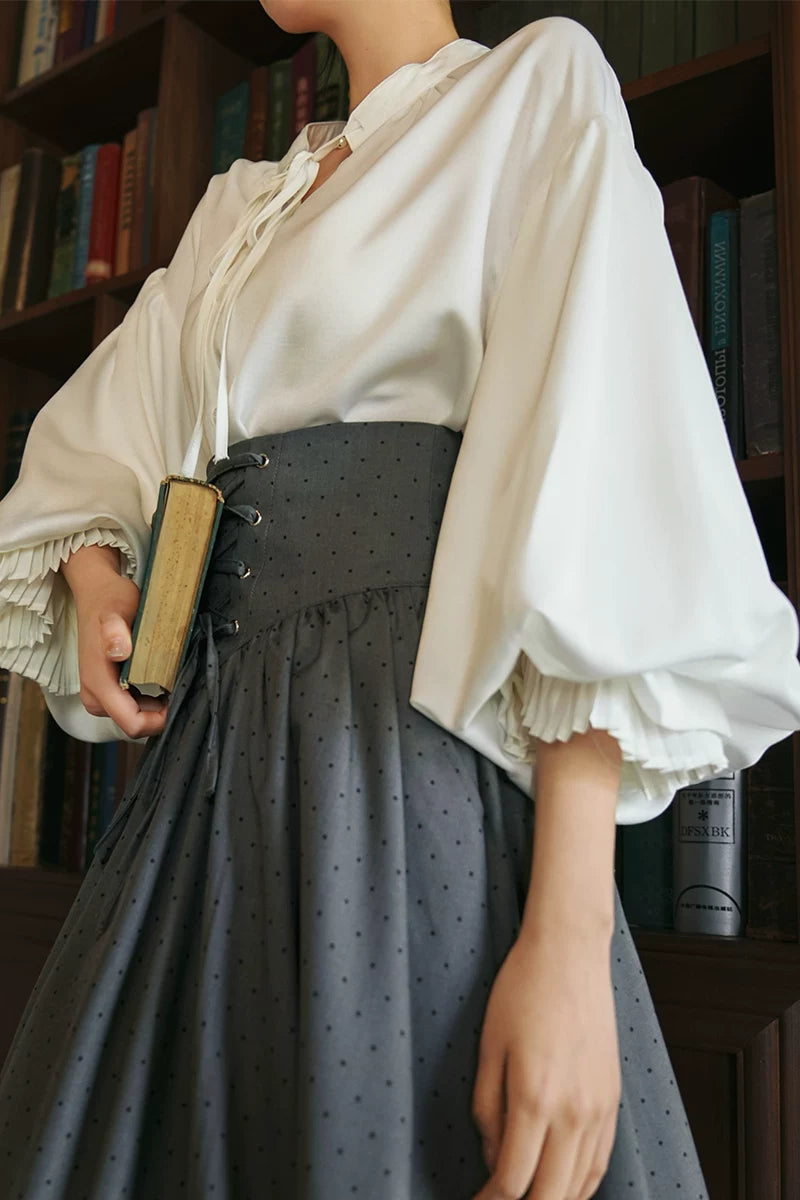 Retro-Traum-Satinbluse