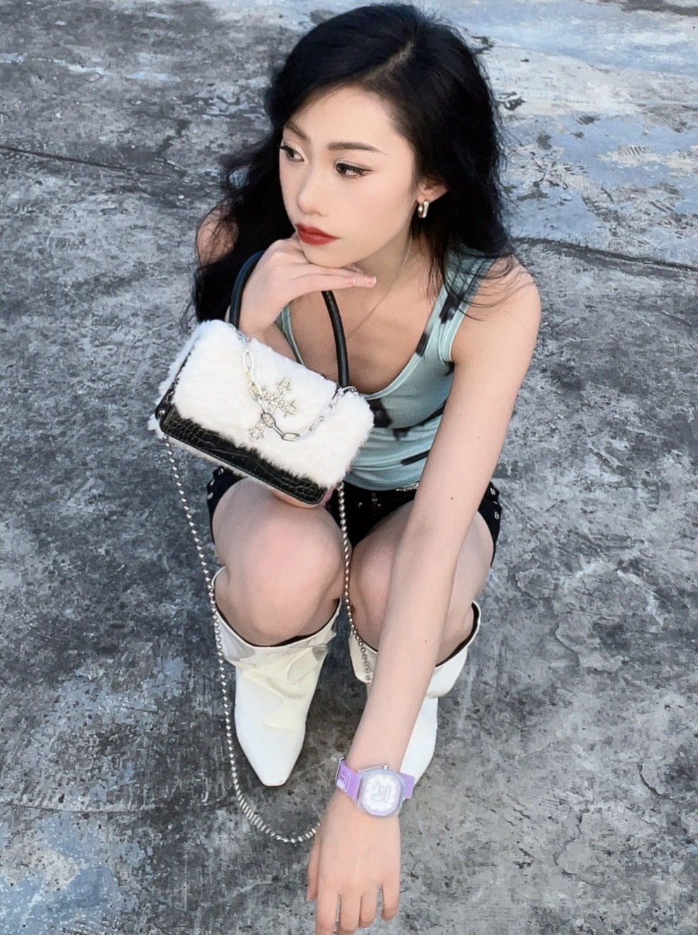 オリジナルゴシッククロスファーチェーンミニバッグ